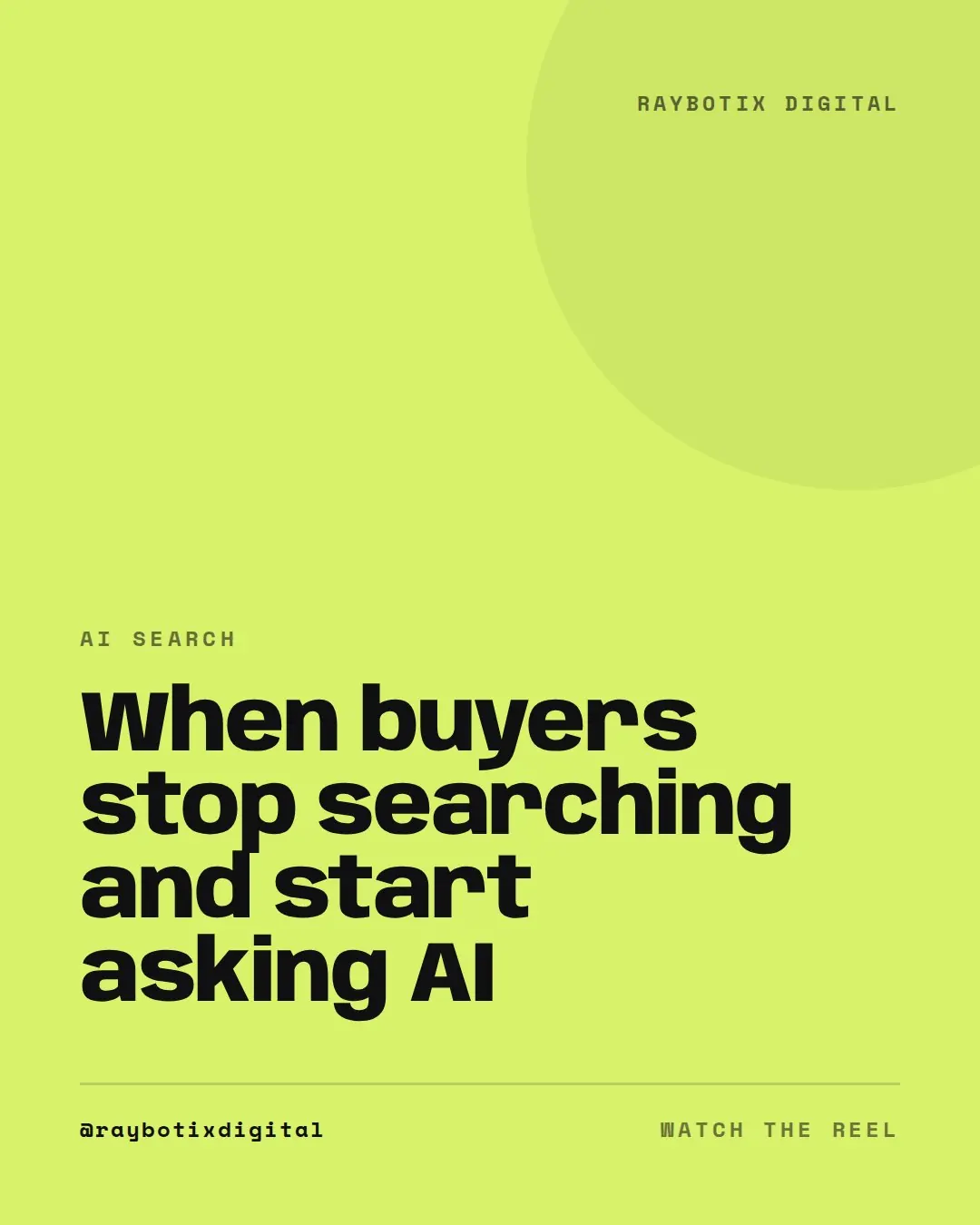 Reel on answer engine optimisation: what happens when buyers stop searching Google and start asking AI assistants instead.